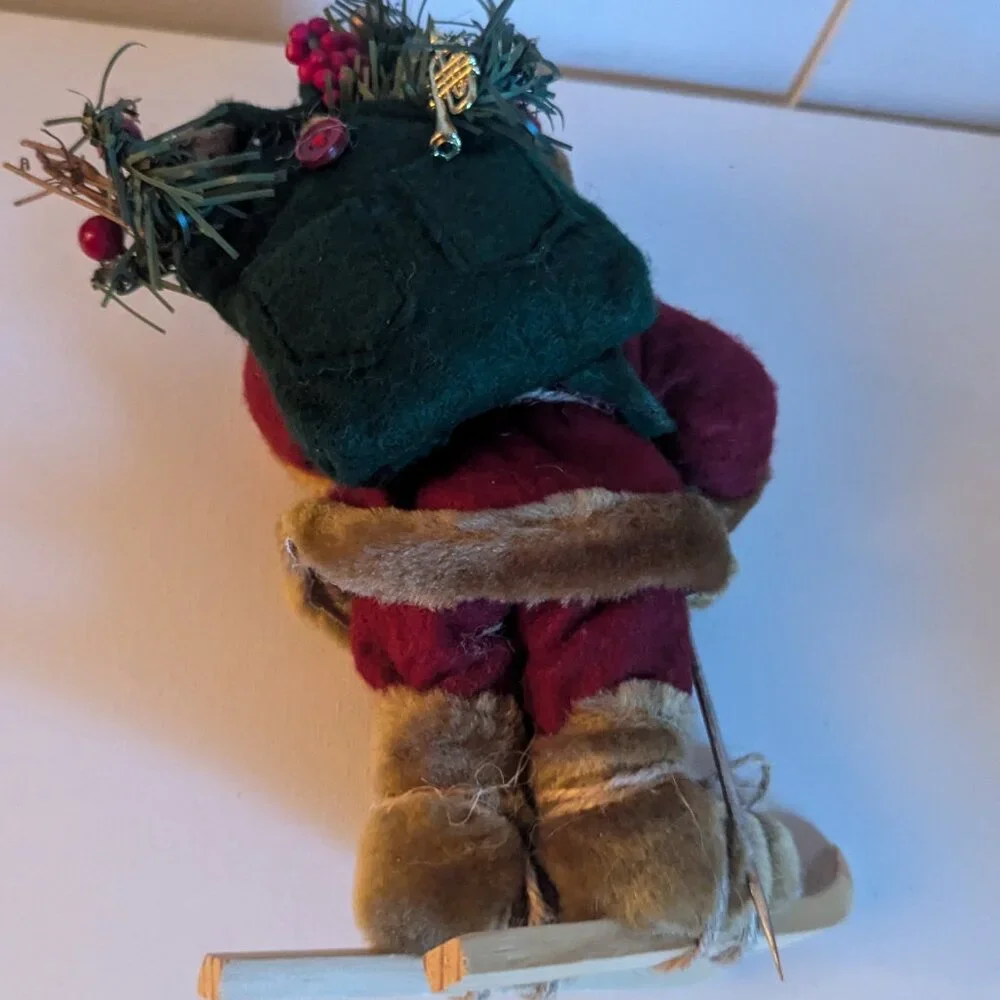 Vintage Skiing Santa Claus Kurt S Adler Farmhouse Christmas Holiday Home Decor